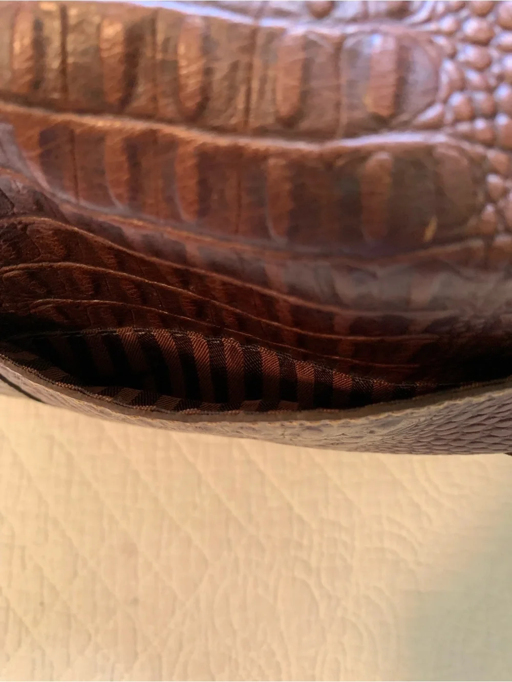 Jack George’s Hornback Croco Satchel Handbag Genuine Buffalo Leather